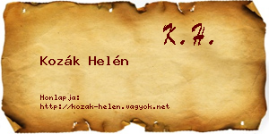 Kozák Helén névjegykártya